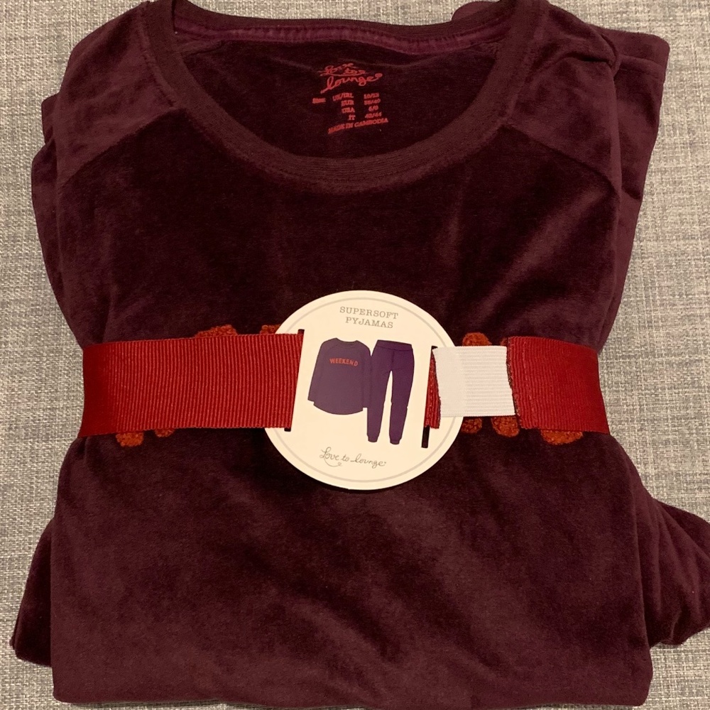 Women's 2PC Burgundy Top & Jogger Lounge Set S